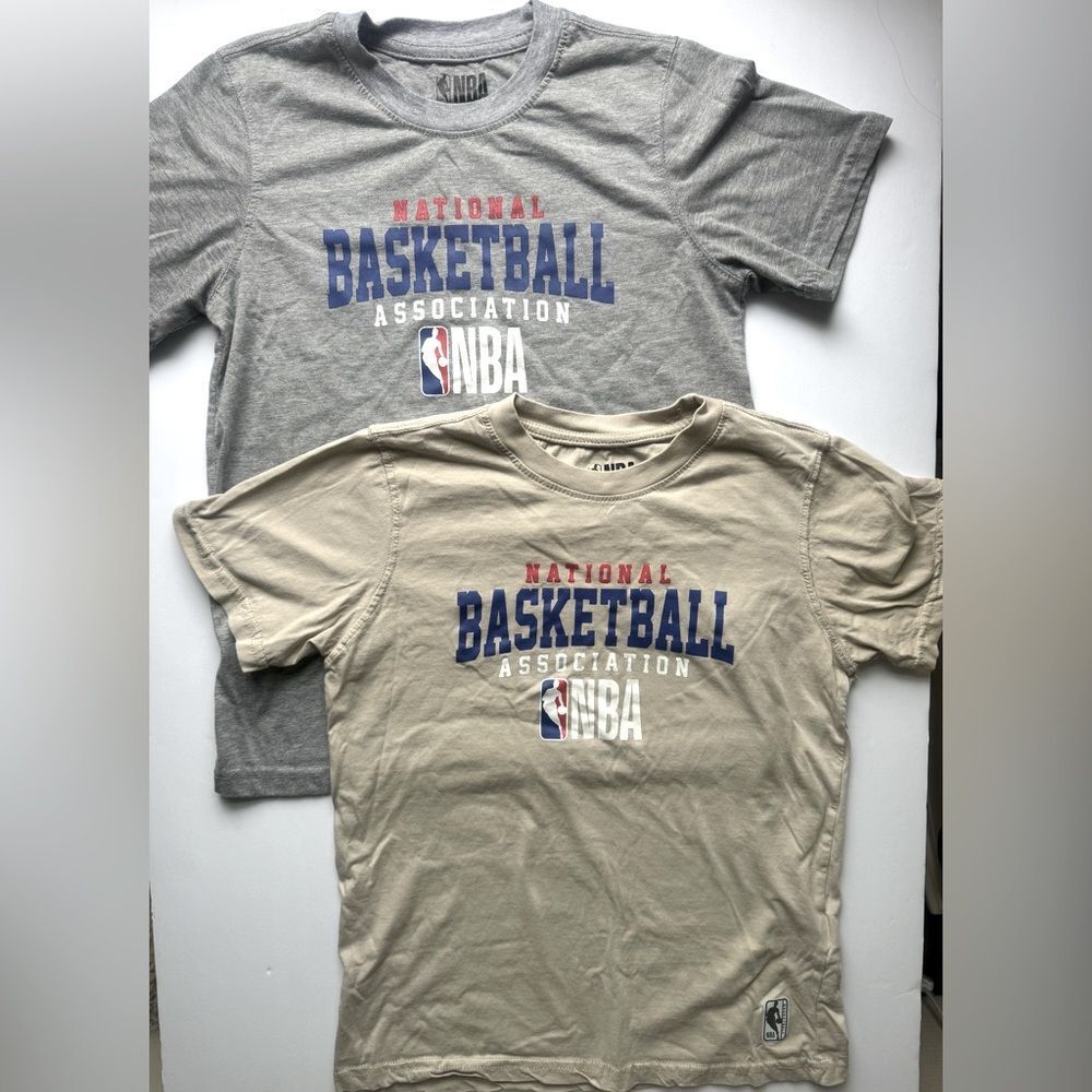 NBA set of 2 grey/tan T shirts size 10/12